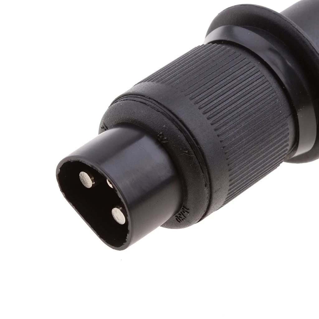 Caravan Truck Boat Tow Electrical Wire Connector 3 Pin Plug Socket Black