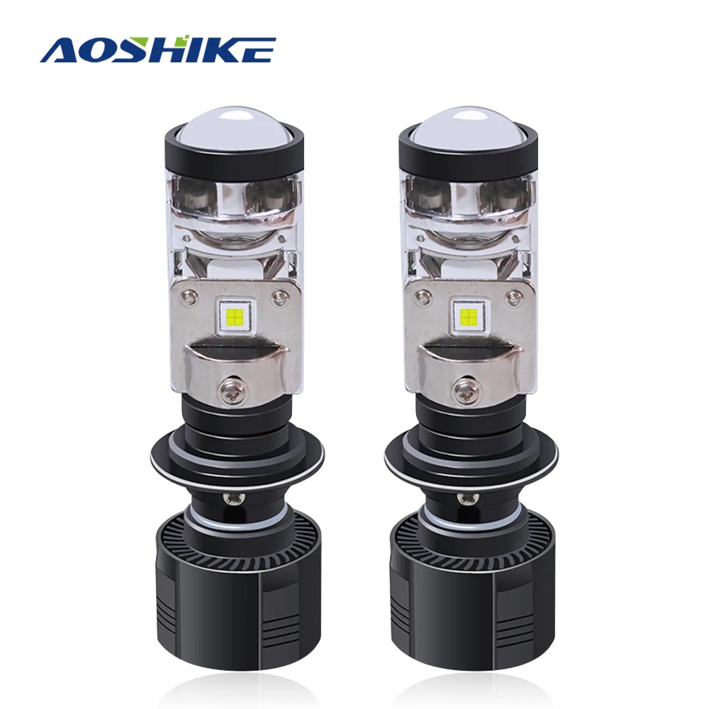 AOSHIKE 2 шт. 12 в 60 Вт 9200LM 6000 К белый свет светодиодный фары автомобиля H7 H4 Рыбий глаз объектив лампы для авто мотоцикла