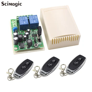 

433MHz AC 110V 220V 2 CH Universal Wireless Remote Control Switch RF Relay Receiver Learning Button Light Smart Module