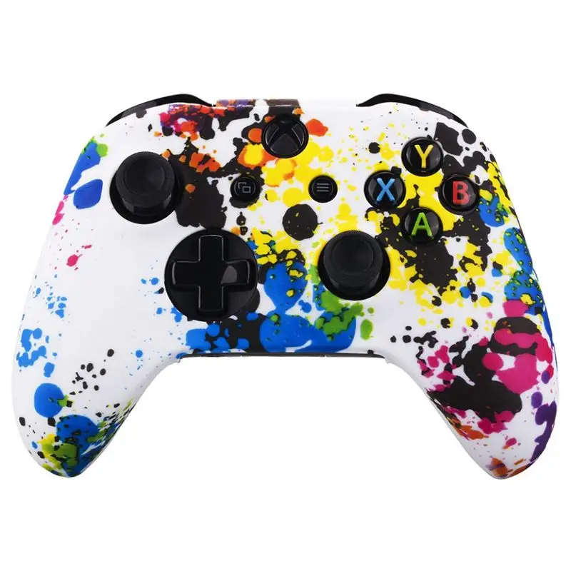 Силиконовый чехол с принтом для Xbox One S/X контроллер x 1(граффити) с PRO Thumb Grips x 8