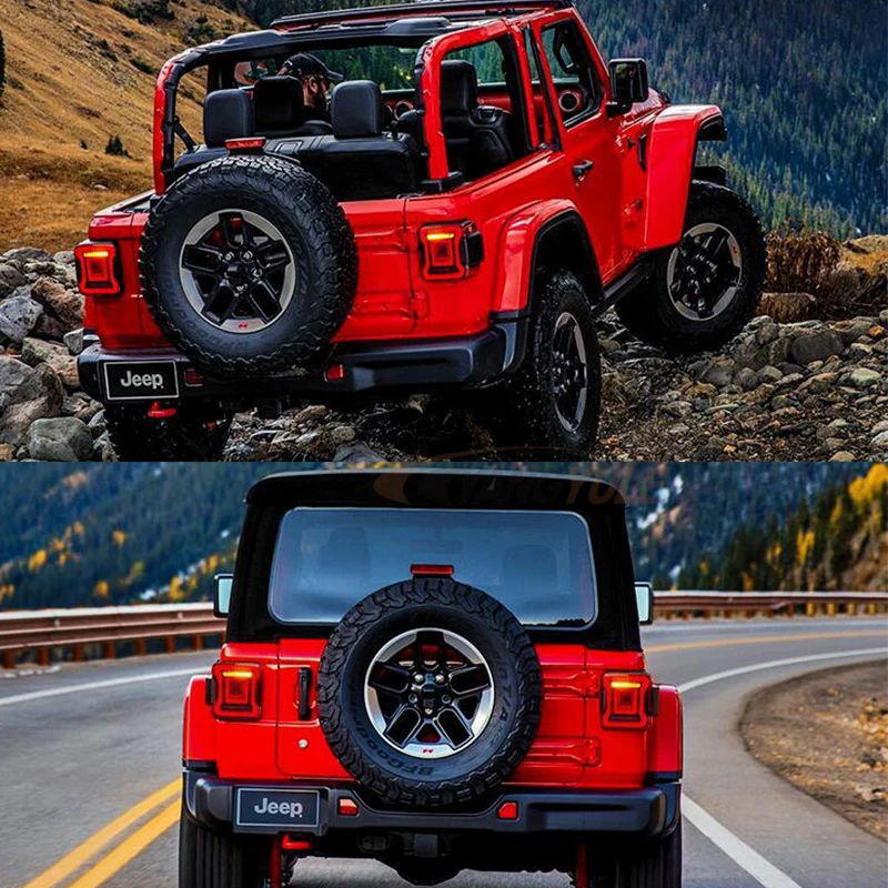 Для Jee-p Wrangler JL задний светильник s Копченый светодиодный задний светильник s с 3-м тормозом светильник светодиодный фонарь красный для Je-ep JL аксессуары