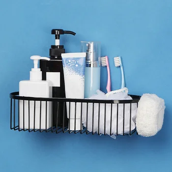 

Hotel Shower Caddy Storage Shelf Modern Wrought Iron Lotion Single Layer Shampoo Thickened Bathroom Rack Oval Soap Basket Home