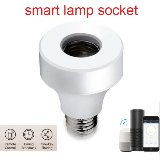 

E27 Wifi Control LED Light Bulb Socket Wireless Smart Lamp Holder 110-240V Lamps Bulb Base Converter For Android/IOS