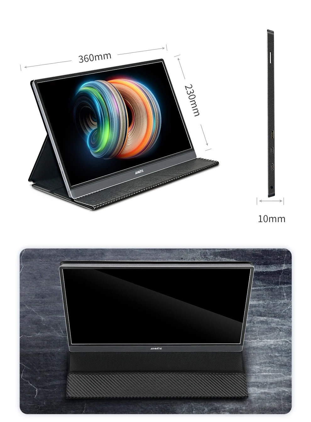 Anmite 15.6 inch IPS FHD Computer USB-C 
