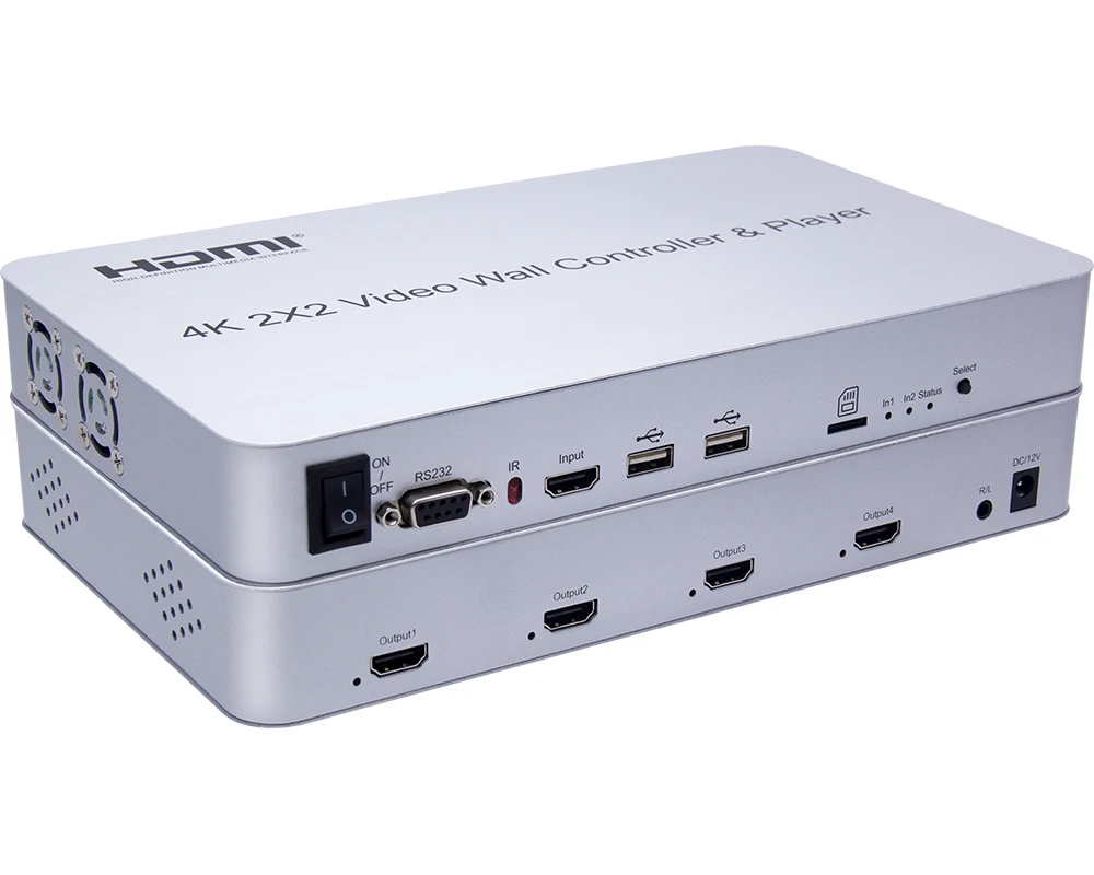 4K30HZ Видео настенный контроллер 2x2 видео настенный Процессор HDMI HDCP1.4 4K 30Hz sd-карта U диск и мышь контроллер DVI или HDMI inpu - Цвет: 4K30HZ