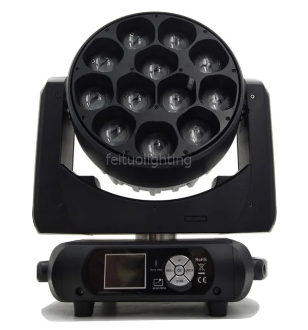 E-with fly чехол Высокое качество 12x40w RGBW 4в1 zoom wash pixel led Луч движущаяся головка светильник