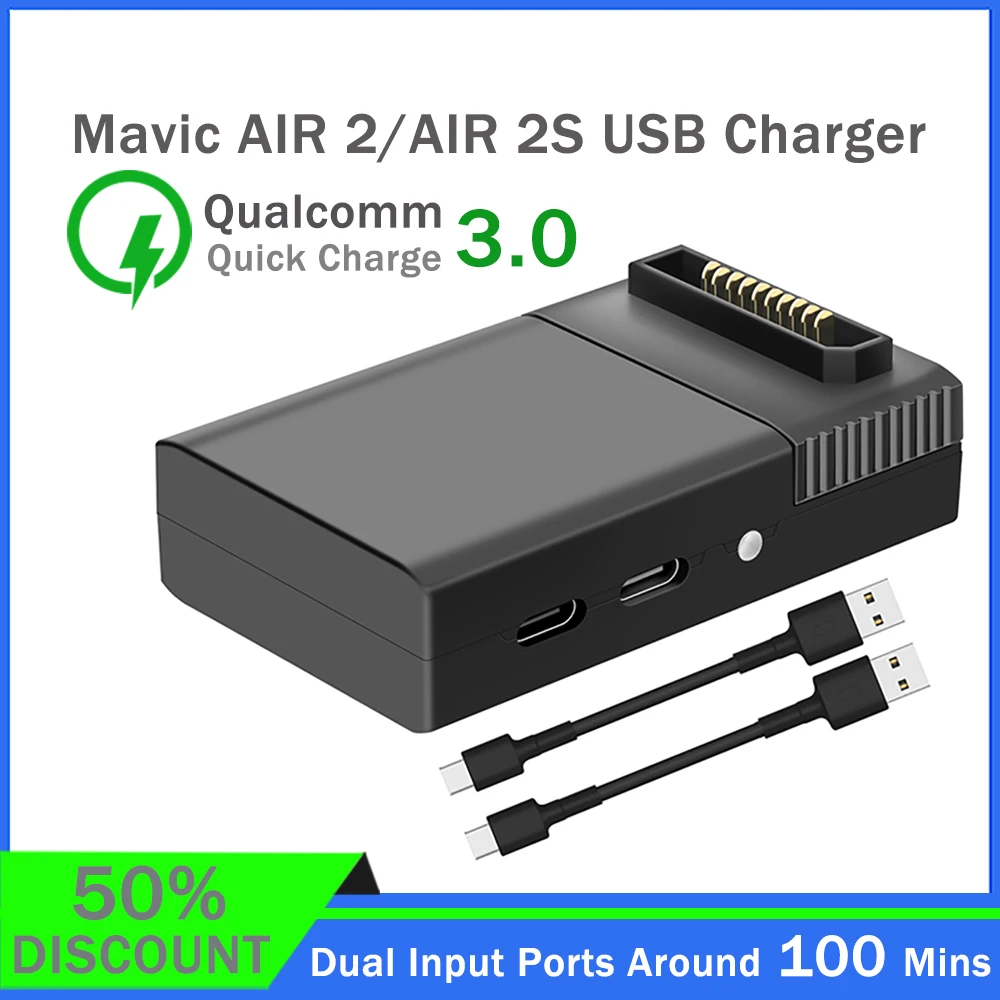 in Stock QC3.0 Battery Charger USB Charging Adapter for DJI AIR 2S/Mavic 2 Drone Accessories NEW | Электроника