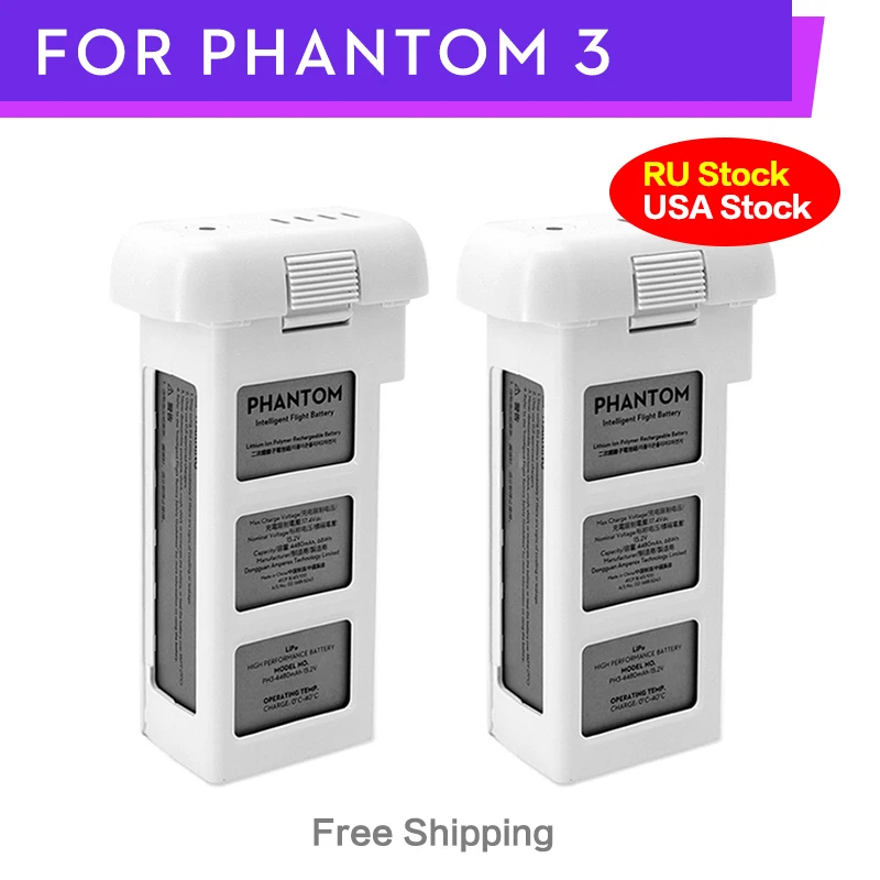 100% DJI Phantom 3 аккумулятор 2 шт. 4500 мАч до 23 минут для 3Advanced/Professional/Standard/4k SE series