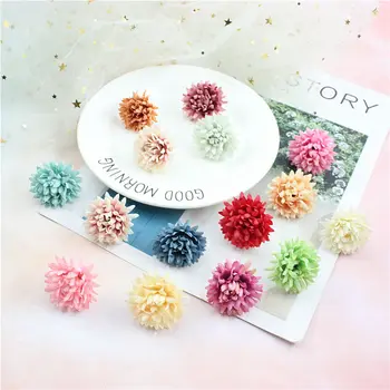 

10pcs/lot artificial flower 4CM silk carnation flower head wedding party home decoration DIY wreath gift box scrapbook craft