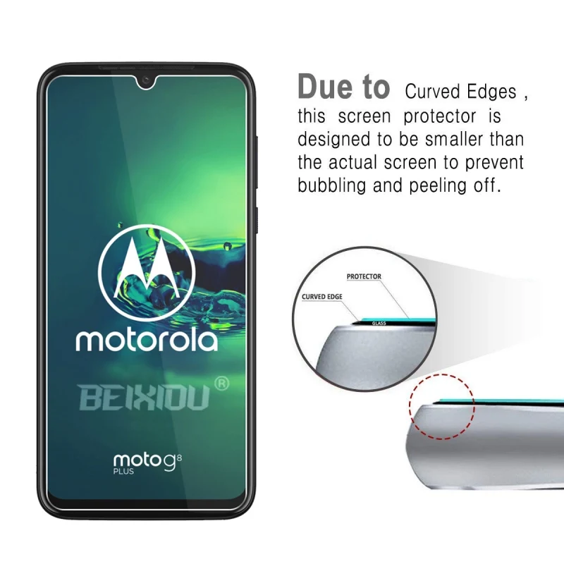 Из 2 предметов полный экран из закаленного стекла для Motorola Moto G8 плюс Экран протектор 2.5D с уровнем твердости 9h закаленное стекло для Moto G8 плюс защитная пленка