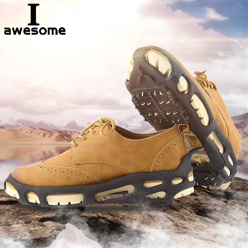 Ice Gripper Spike Climbing Crampons 24 Teeth For Shoes Outdoor Anti Slip