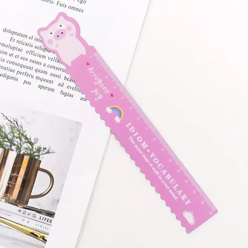 

Cute Girl Heart Pink Pig Soft Ruler 15cm Flexible Measuring Ruler Drawing Tool To Promote Stationery Gifts School Supplies