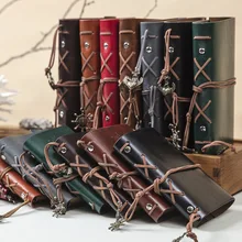 

Retro Spiral Notebook Diary Notepad Vintage Pirate Anchors PU Leather Note Book Replaceable Stationery Gift Traveler Journal