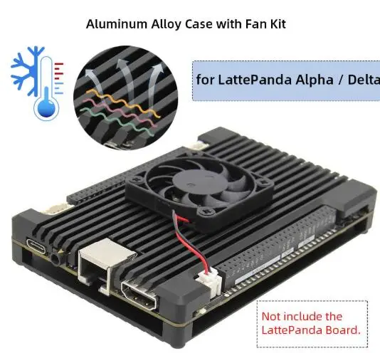 Чехол из алюминиевого сплава с охлаждающим вентилятором для LattePanda alpha / Delta корпус
