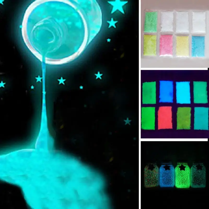 10g/Bag Fluorescent Glow Powder Colorful Super luminous Particles Sand Glow paint Pigment Glow in the Dark Home Party Decor