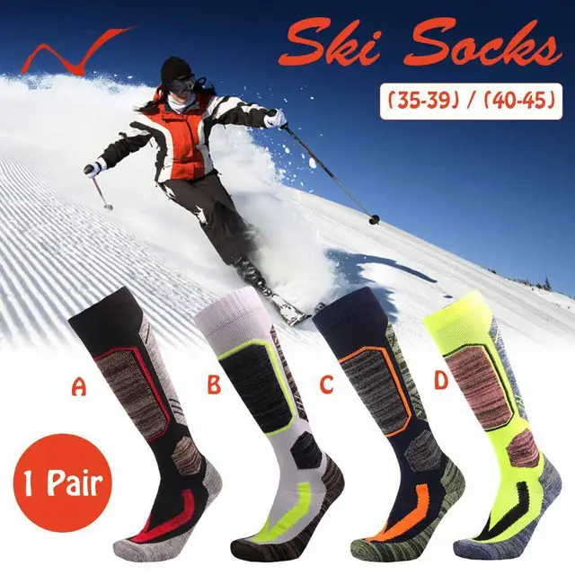 US $7.41 2019 New Outdoor Ski Socks Winter Wicking Warm Knee High Snowboard Socks Cycling Snowboarding Hikin