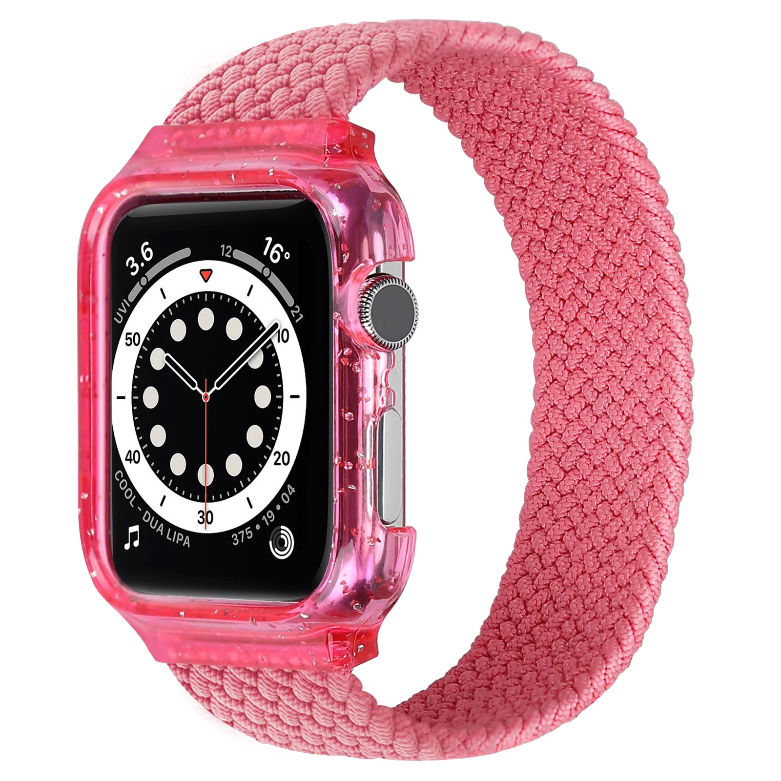 Etui na zegarek zintegrowanego jednolitego pętli pleciony pasek do zegarka elastyczny nylon pętli dla applewatch pasek seria 6/SE/5/4/40/44mm