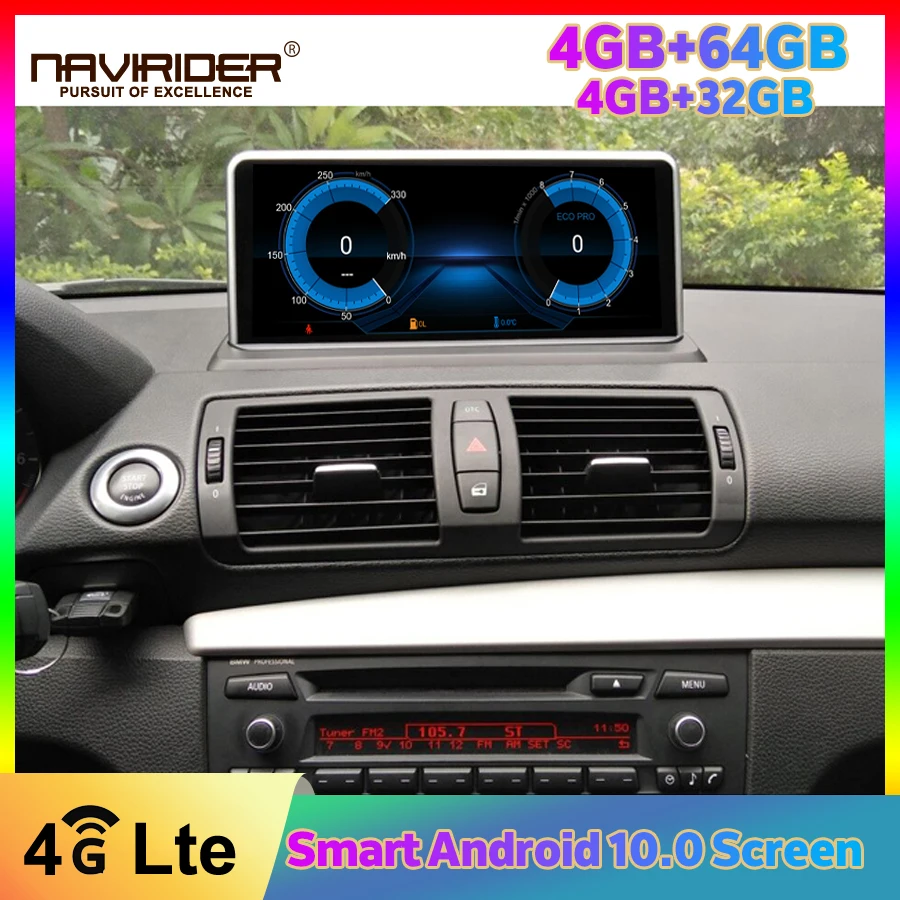 Автомагнитола Qualcomm 2 ГГц Android 10 стерео для BMW E87 2006-2012 1 серии 120i E81 E82 E88 мультимедиа 4G