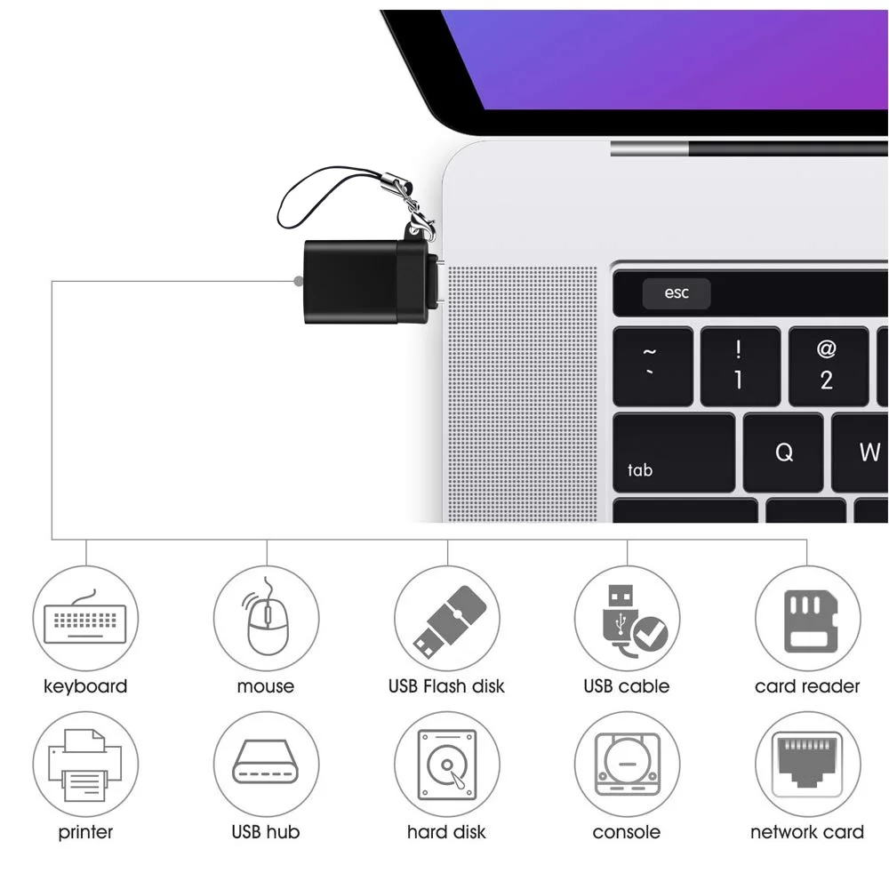 USB Type C OTG адаптер для Xiaomi Mi Note 10 9 8 Redmi Huawei P30 Pro Samsung S10 S9 S8 Oneplus 7 One Plus 7T USBC Tyepc