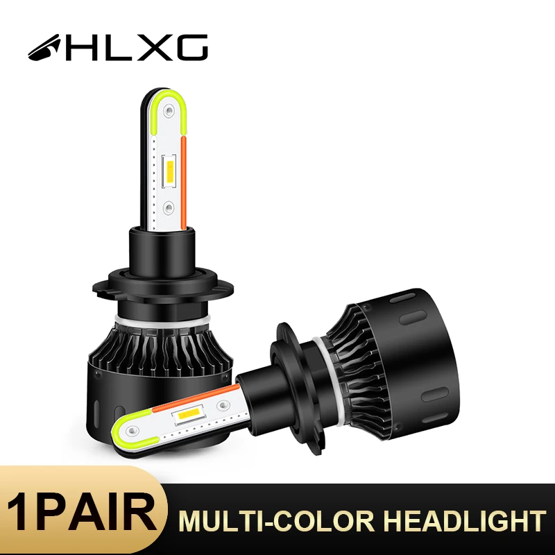 HLXG Multi color RGB h7 led bulb Colorful car headlight h4 h11 H8 H9 9005 9006 HB4 HB3 Bulb APP Bluetooth Control lamp 12V | Автомобили и