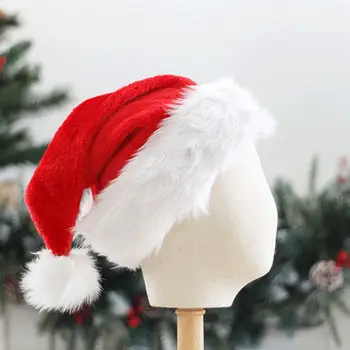 

Christmas Children Adult Hat Plush Xmas New Year Party Kid Gift Cap Warm Winter Lollipop Candy Hat Santa Claus Hat 2020