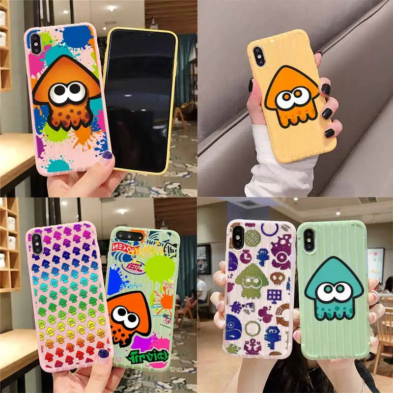 Красочный Wall art мультфильм Splatoon 2 чемоданы на колесах чехол для телефона iPhone 11 Pro Max