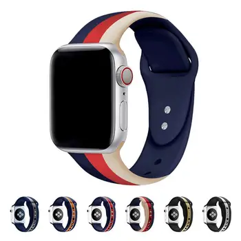 

Sport Band For Apple Watch Series 5 4 3 2 1 Silicone Smart Strap For Colorful Soft Replacement AW Adapter 38mm 40mm 42mm 44mm