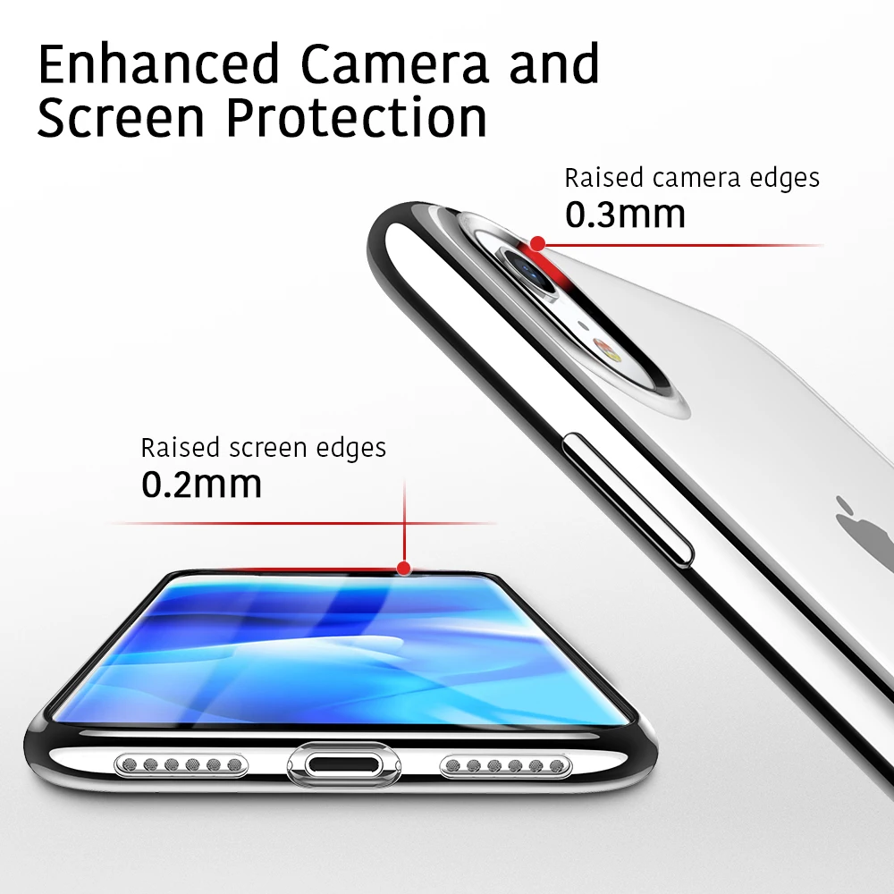 ESR 1 мм Ультратонкий Мягкий ТПУ покрытие рамка чехол для телефона для iPhone XS XR XS Max чехол Полный Чехол для iPhone XS XR XS Max чехол для телефона