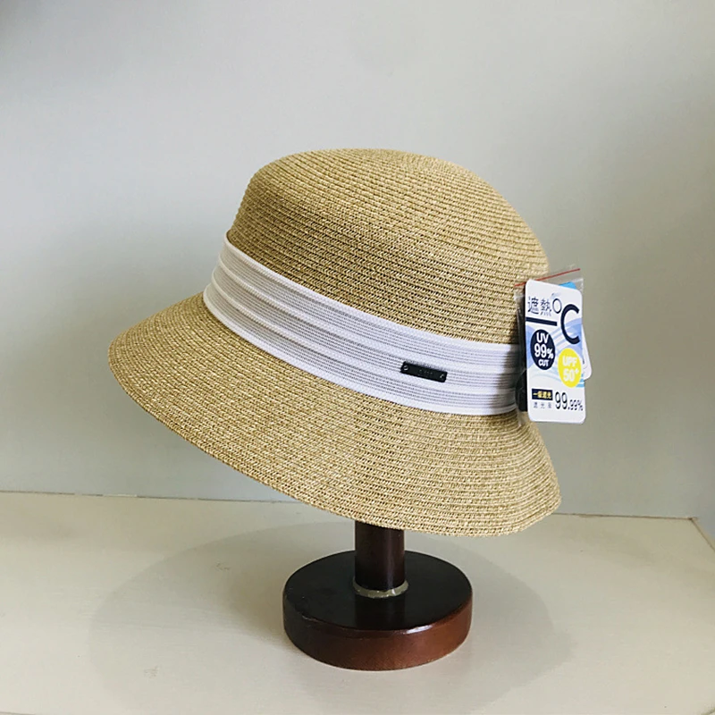 

Spring Summer Japanese Casual Style Retro Basin Hat Foldable Fisherman Bucket Fine Straw Hats For Women Summer Beach Sun Visor