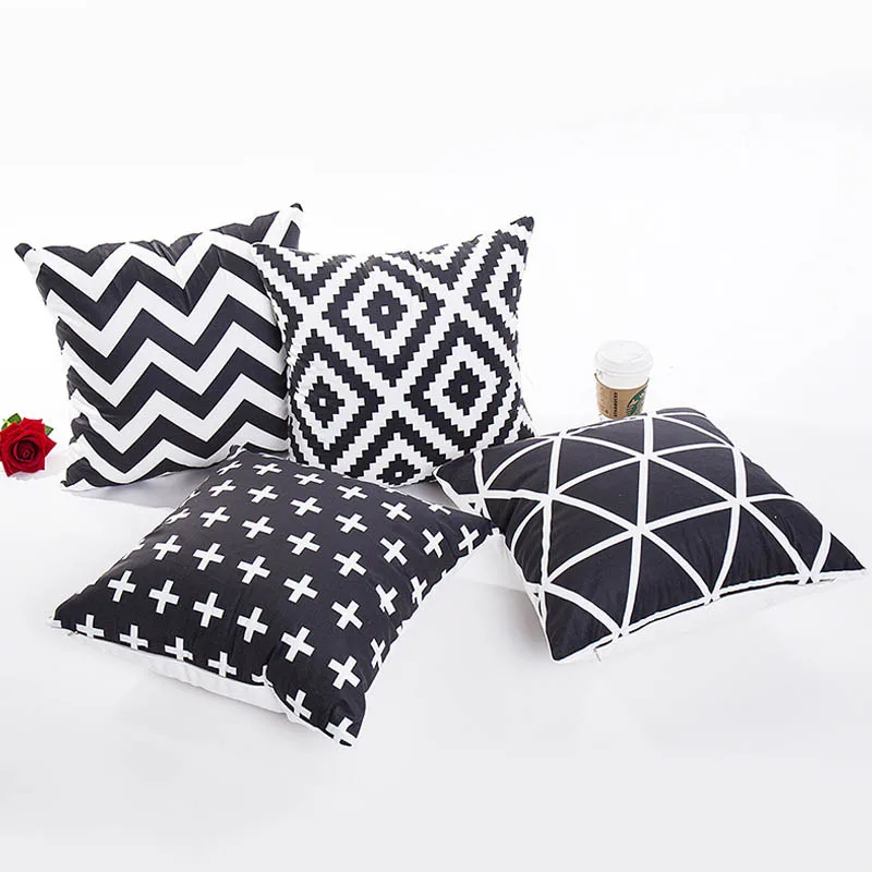 

Pillow case 45 * 45CM Modern minimalist super soft plush geometric digital print pillowcase Home Hotel decorative pillowcase