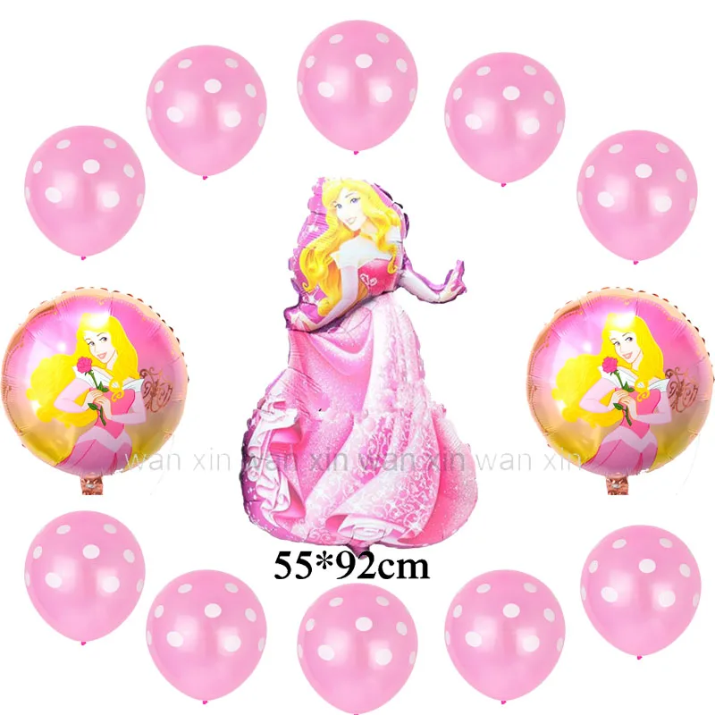 13pc pink set P22 13 шт Смешанные вечерние воздушные шары Рапунцель, стиль, круглые гелиевые шары Рапунцель для принцесс, воздушные шары на день рождения - Цвет: 13pc pink set P22