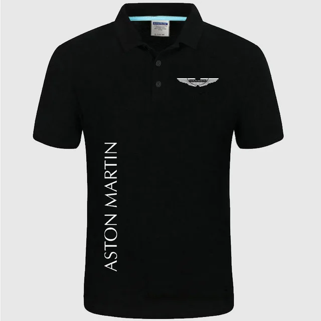 Летняя рубашка поло с логотипом Aston Martin, брендовая мужская Модная хлопковая рубашка поло с коротким рукавом, однотонные футболки из Джерси
