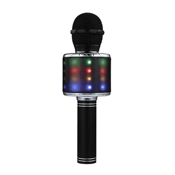 

4 In 1 LED RGB Wireless Bluetooth Karaoke Mini Microphone USB Speaker for Home KTV UND Sale