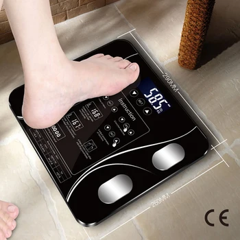 

CE Certification USB charging Sakura Smart Household Weighing Scale Small Fat Scale LED Digital English Function Screen USB