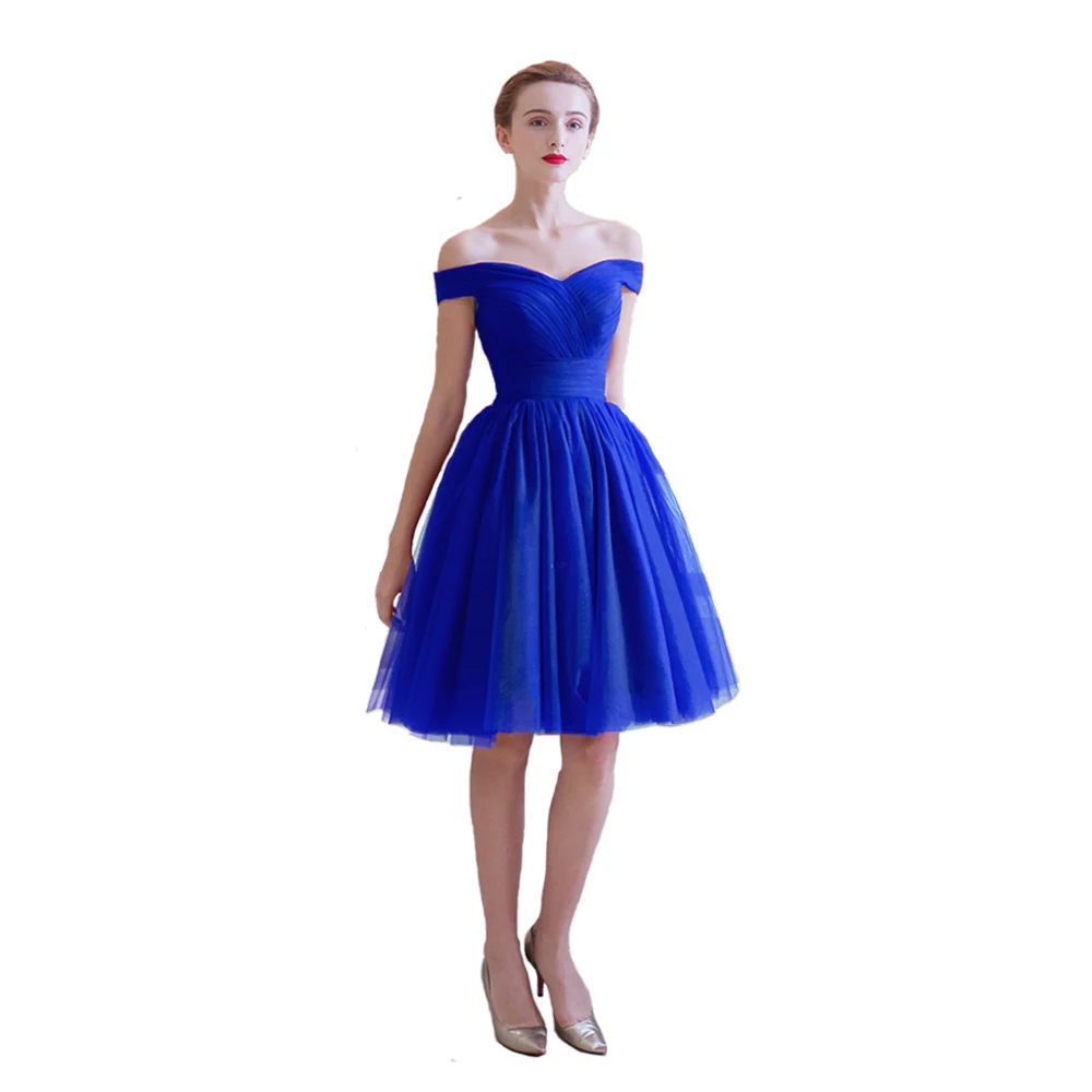 Коктейльные платья плиссированные женские вечерние платья короткое коктейльное платье - Цвет: blue
