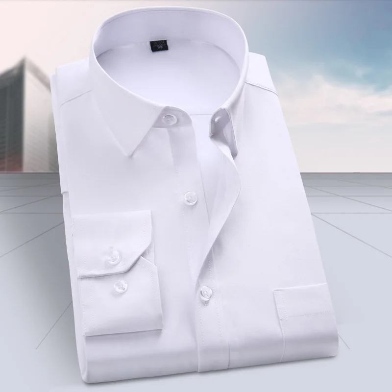 

DYROREFL The New Long Sleeve Shirt For Men's Fashion Business Career Work Wear Youth Pure Color Cotton Shirt In Many Sizes H060