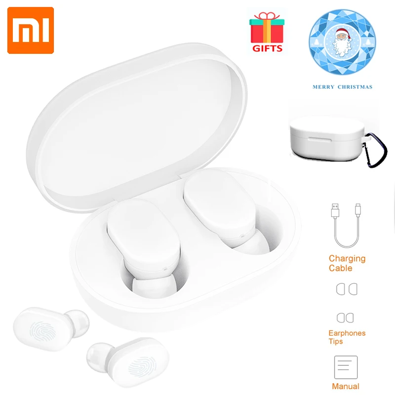 Xiaomi mi AirDots Bluetooth наушники Red mi TWS стерео беспроводные наушники-вкладыши бас наушники Молодежная версия с mi c Handsfree