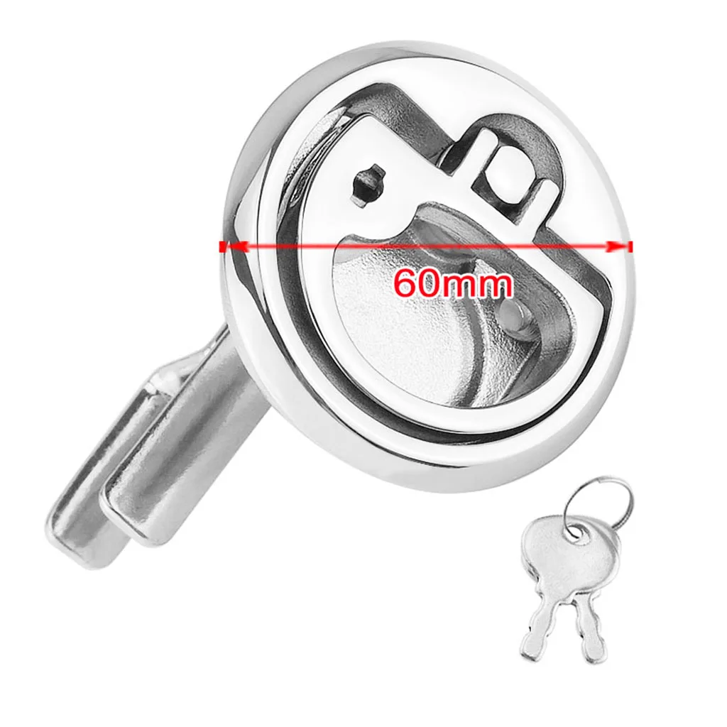 Marine Boat Hatch Latch Turning Lock Lift Handle Flush Mount Stainless Steel with Key