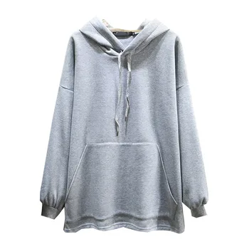 

Women Hoodies Spring 2020 Solid Hooded Loose Fit velvet Ladies Sweatshirts Female 7470
