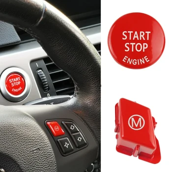 

Car Steering Wheel M Model Car Switch Accessories with START Stop Engine Button Red for BMW 3 Series E90 E92 E93 M3 2007-2013