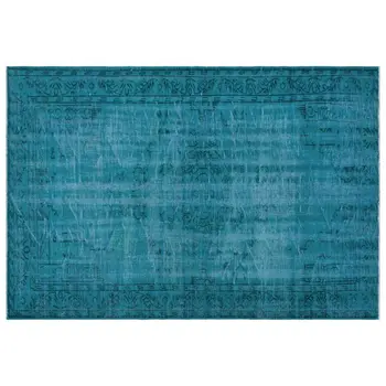 

Handmade Turquoise Vintage Overdyed Turkish Area Rug 196x281 Cm-6'5''X9'3''