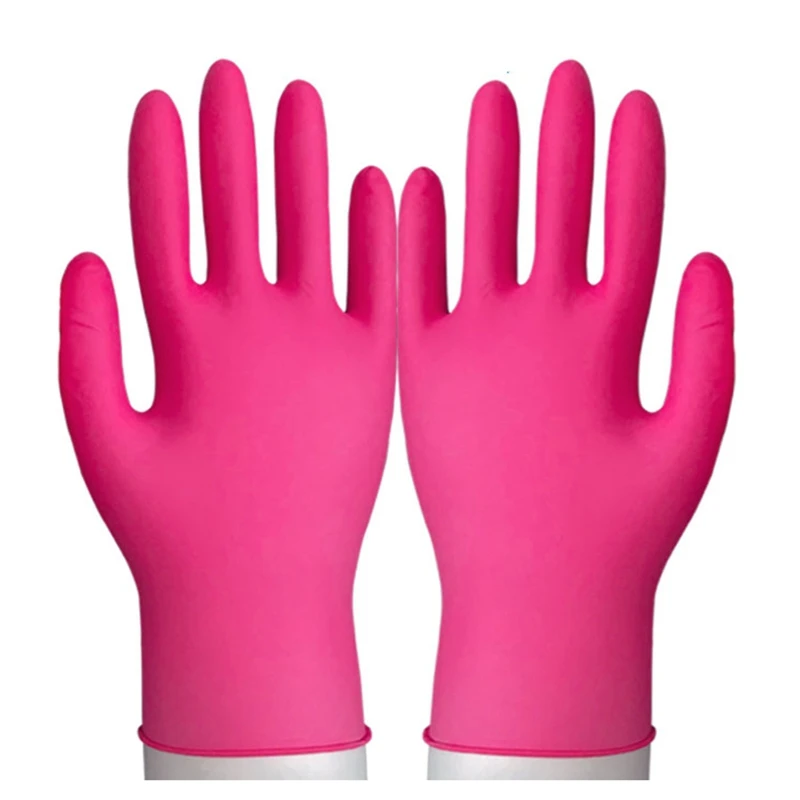 

200Pcs Nitrile Disposable Gloves Food-Grade Household Cleaning Gloves Anti-Static
