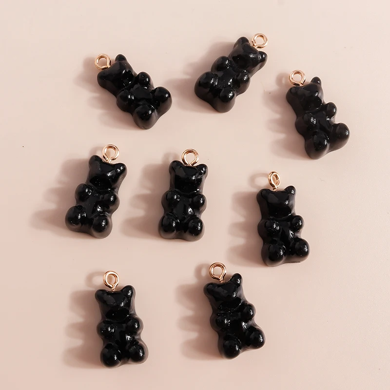 Leslie 30 Stück/Set 11*20mm Einfarbige Gummibärchen-Anhänger für DIY Halsketten- und Ohrringherstellung Zubehör Schmuckteile – Detail 11