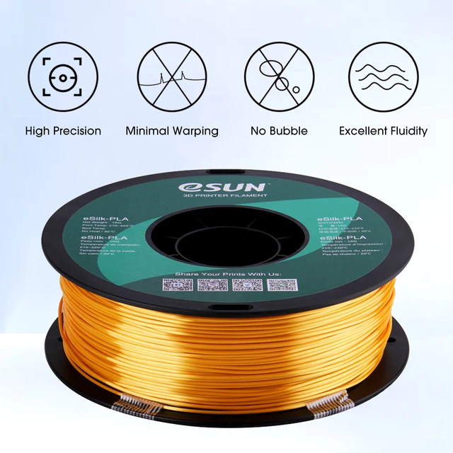 Esun Silk Pla Filament 1.75mm Metal Silk Pla 3d Printer Filament 1kg (2.2  Lbs) Spool 3d Printing Materials For 3d Printers - 3d Printing Materials -  AliExpress