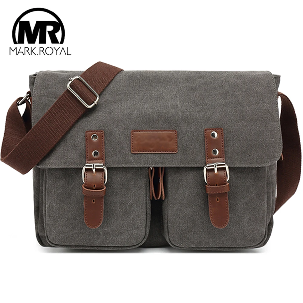 MARKROYAL Canvas Casual Portable Messenger Bag Briefcase Bags Quality Guaranteed Trend Simple Pack Gray canvas bag mens messenger bag