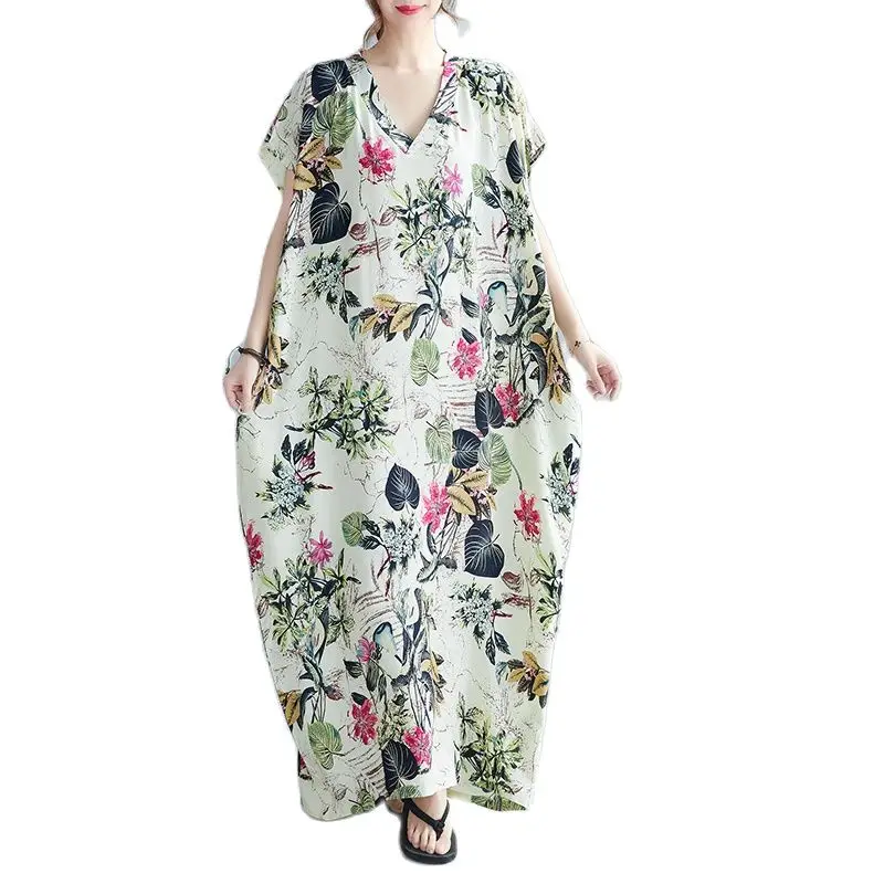 

ARCSINX Plus Size Dresses Women 7XL 8XL 9XL 10XL Floral Dress Woman Casual Oversize Women Dresses Summer 2021 3XL 4XL 5XL 6XL