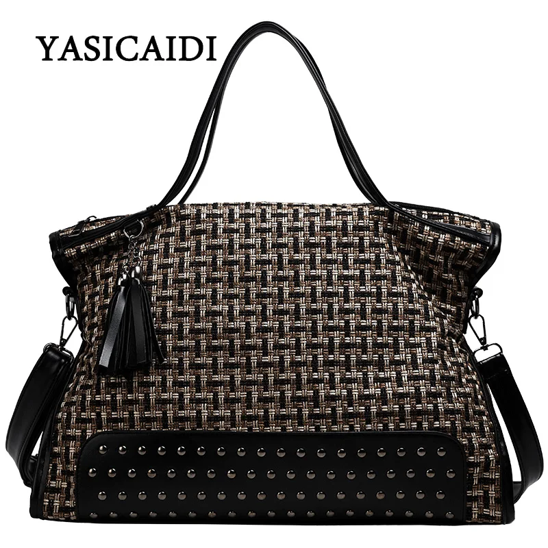 

2019 Retro Handbag New arrival Handbags Fashion Rivet Frosted lady Vintage PU leather Shoulder Bag Large Capacity Crossbody Bags