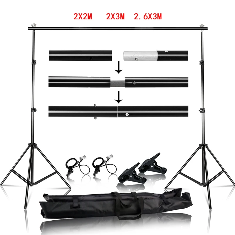 Sistema de Apoio Fotografia Fundo Suporte Ajustar Tela Verde Backdrops Chromakey Quadro Vídeo Chroma sh 2.6x3m 2x3m 2x2m - Image 2