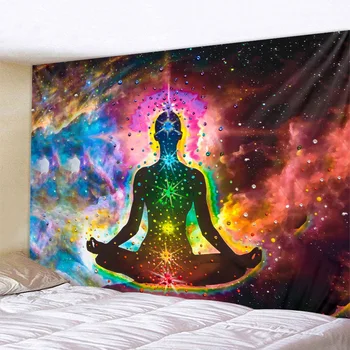 Meditation Seven Chakra Tapestry Indian Buddha Wall Decoration Mandala Tapestry Witchcraft Bohemian Hippie Home Decor Yoga Mat 1