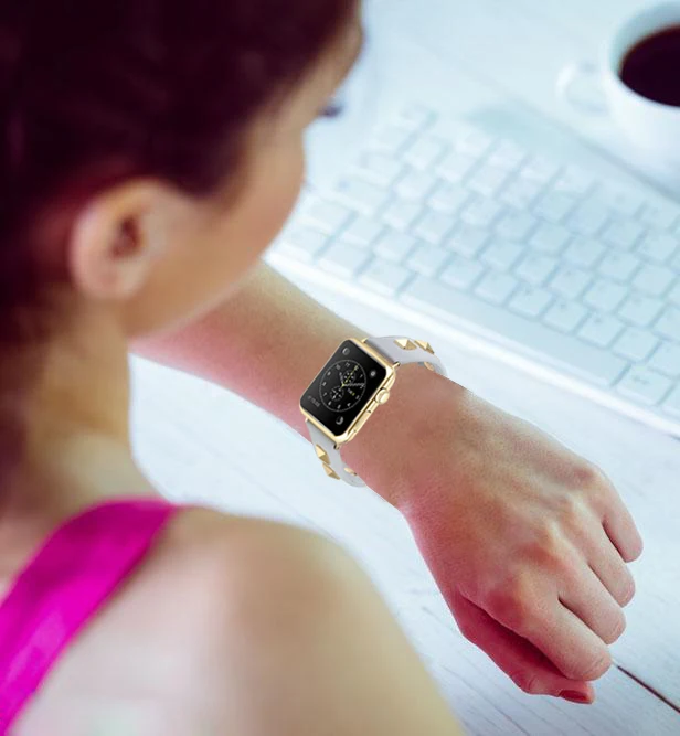 Заклепки Спортивная петля ремешок для Apple watch Band 42/38 мм кожаные браслеты аксессуары для iwatch 4 44 мм 40 мм серии 3 2 1